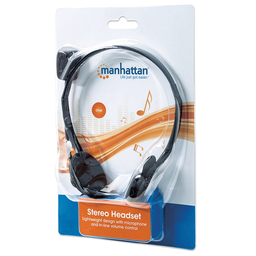 Audífono Diadema Manhattan 164429 - Micrófono Omnidireccional, Cable 2m