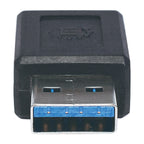 Adaptador Manhattan USB-C 354653 - USB 3.1 Tipo A a Tipo C, Negro