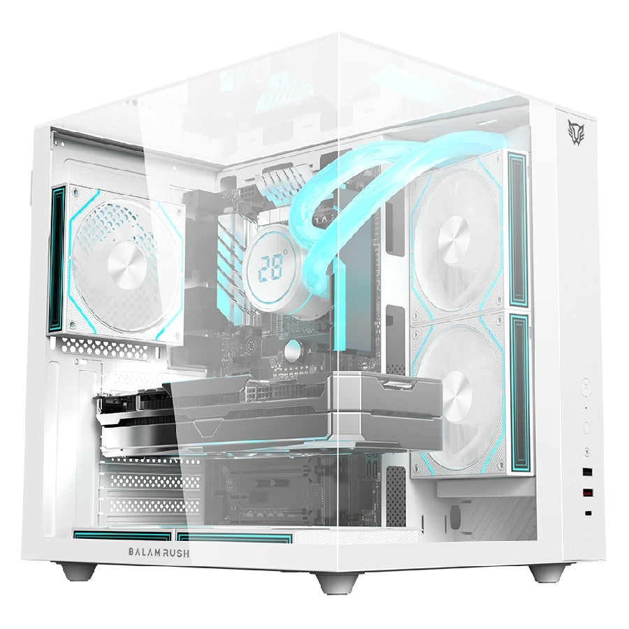 Gabinete Gamer Balam Rush Tank Majestic 6600 - Media Torre ATX, Triple Cristal Templado, 3 Ventiladores ARGB