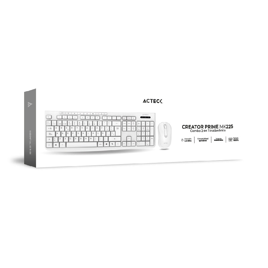 Kit Acteck Creator Prime MK255 - Teclado y Mouse Inalámbrico USB Dongle Español