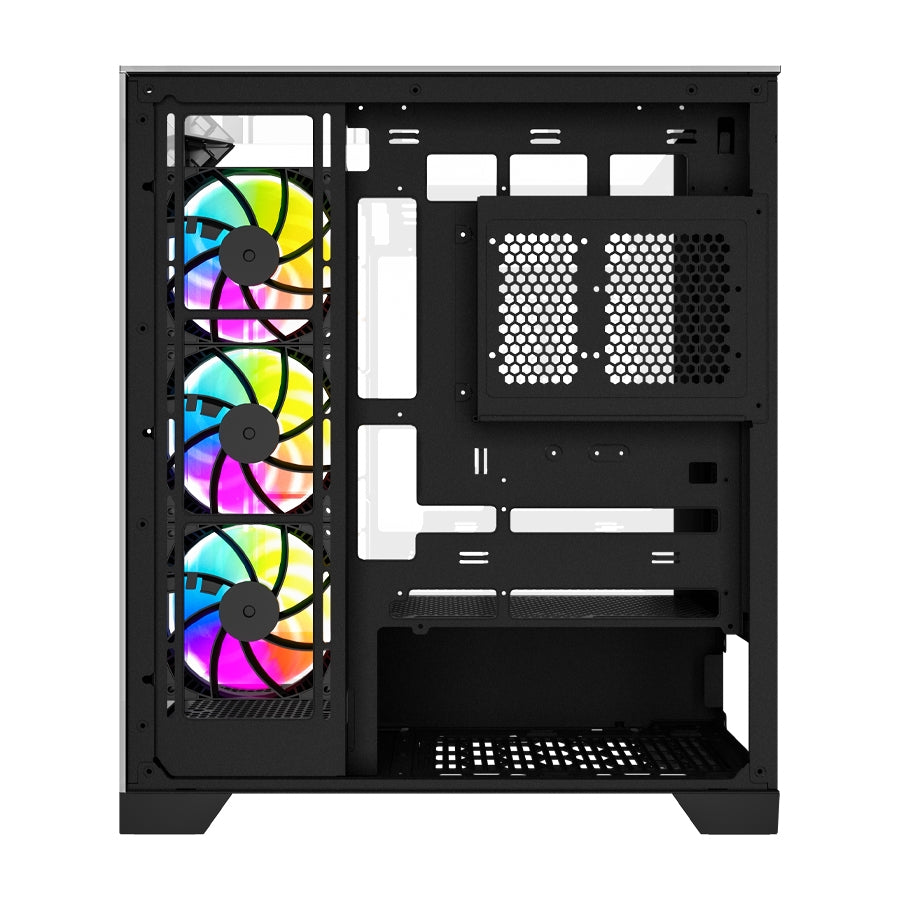 Gabinete Ocelot Gaming Glass Hunter 3 - Triple Cristal Templado, 3 Ventiladores ARGB