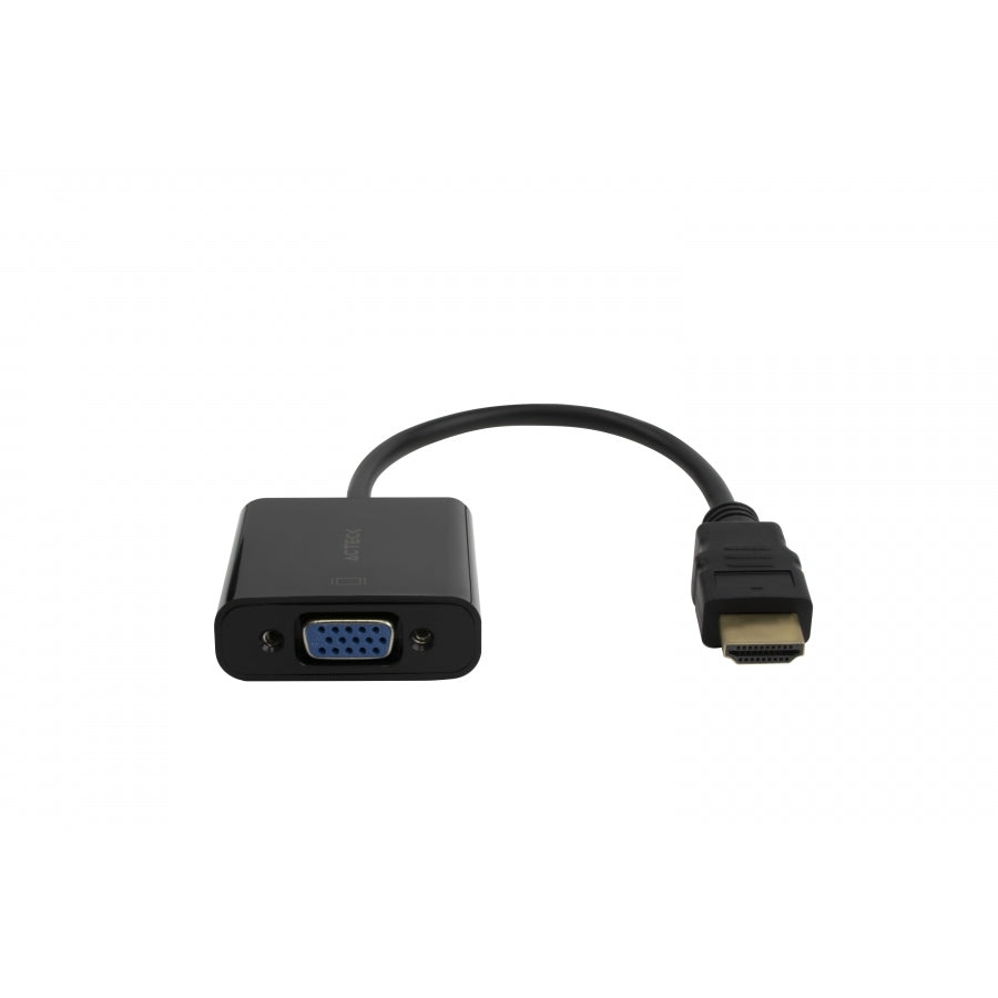 Adaptador ACTECK Shift Plus HDMI a VGA 20cm 4K Plateado Dorado