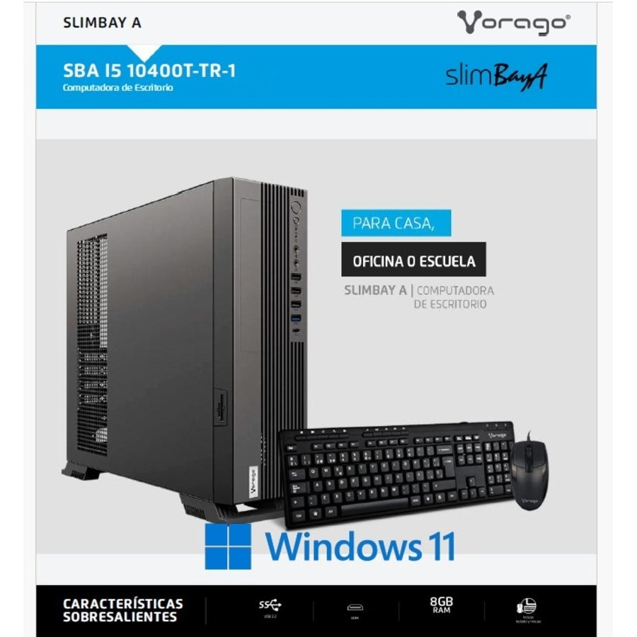 Computadora VORAGO SBA Core i5 10400T 8GB 240GB SSD - Escritorio Compacto Imagen principal del producto