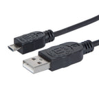 Cable USB Manhattan 307161 USB-A a Micro-B 1.0m - Alta velocidad 2.0, Negro