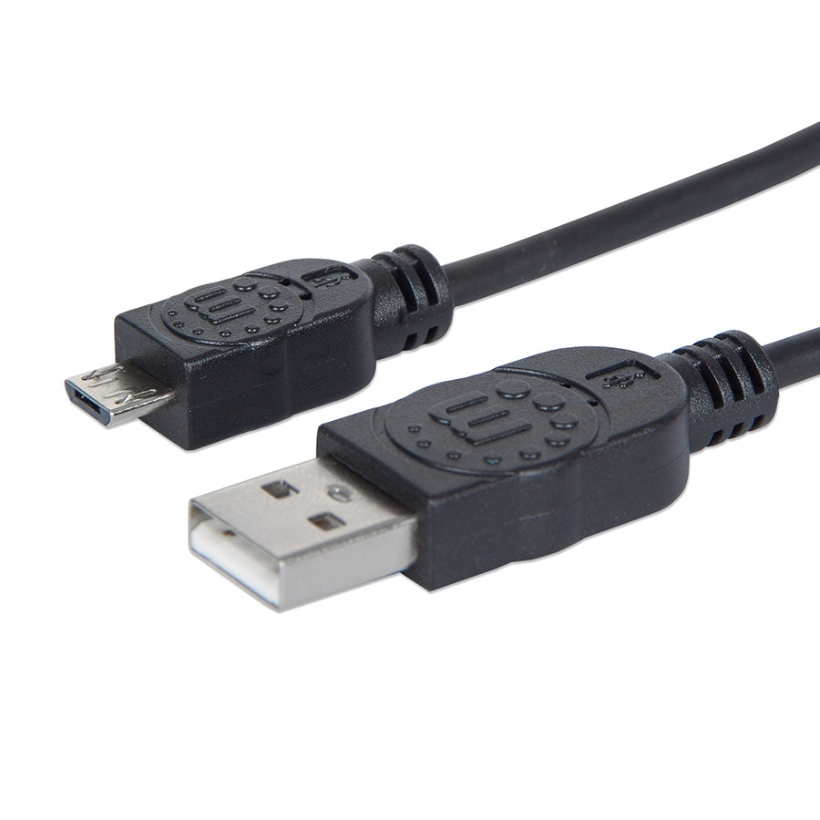 Cable USB Manhattan 307161 USB-A a Micro-B 1.0m - Alta velocidad 2.0, Negro