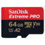 Memoria SanDisk Micro SDXC 64GB Extreme Pro - 200MB/s 4K Clase 10 A2 V30