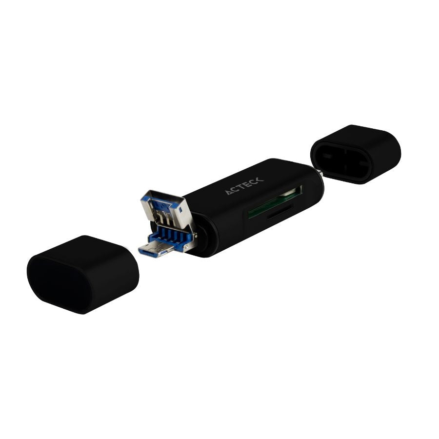 Lector de Memoria Dual ACTECK AC-934824 - USB-A, USB-C, microSD/TF