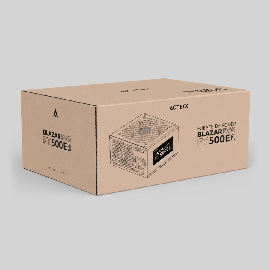 Fuente de Poder Acteck Blazar Evo 500W ATX - Ventilador 120mm, Switch Voltaje