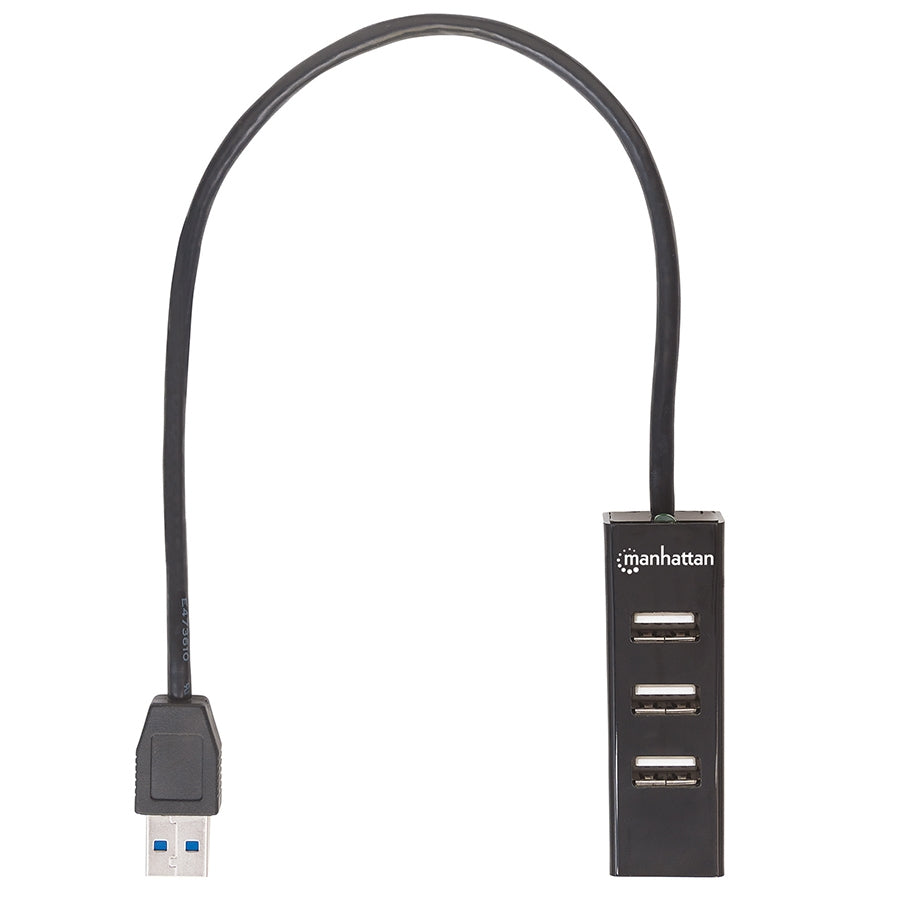 Hub USB Manhattan 163828 - 3 Puertos USB 2.0 y 1 Puerto USB 3.0