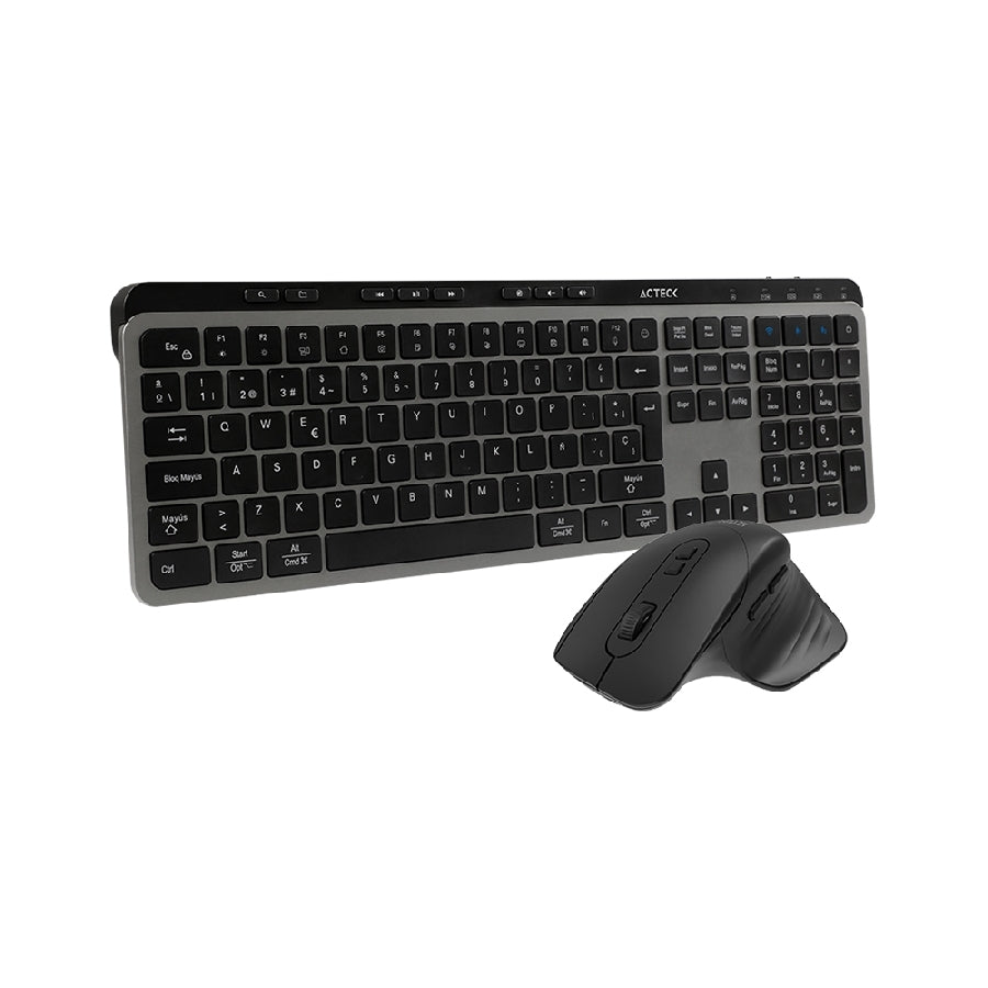 Kit Acteck Creator KREA MK755 - Teclado y Mouse Inalámbrico Recargable Multidispositivo