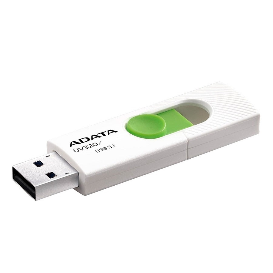 Memoria USB ADATA UV320 128GB USB 3.2 Retráctil Blanco-Verde