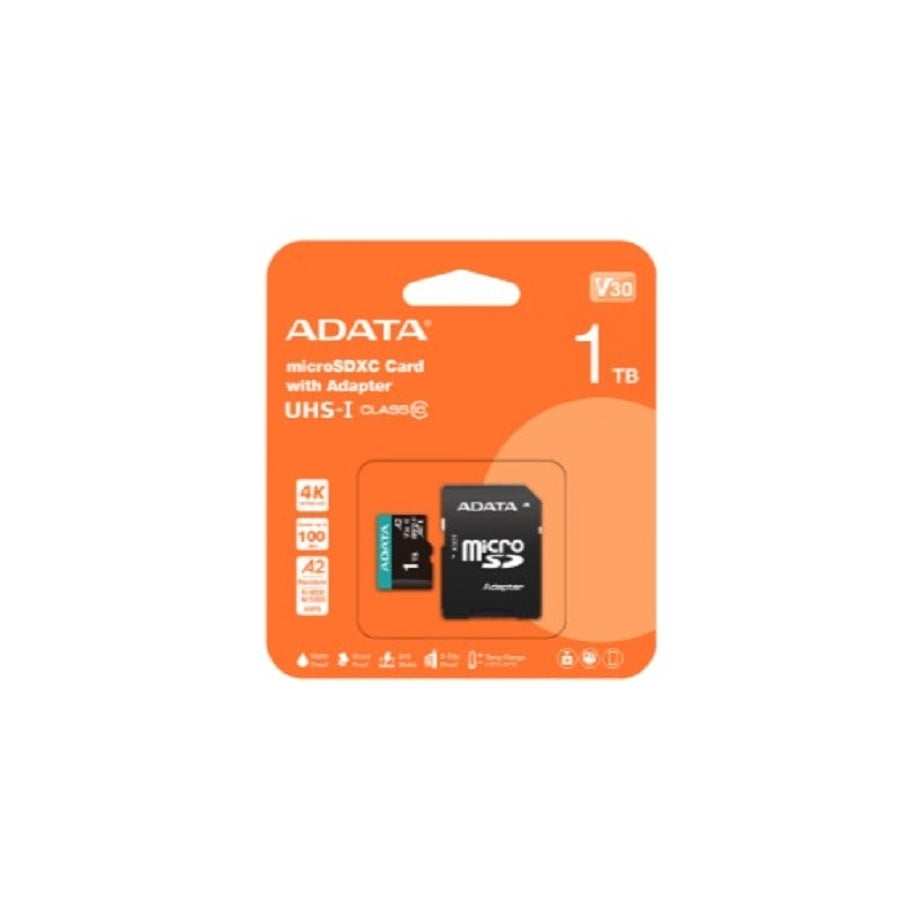 Memoria ADATA Micro SDXC 1TB - UHS-I, Clase 10, V30, 100MB/s con Adaptador