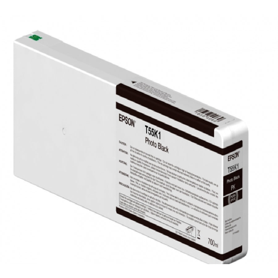 Cartucho Epson T55K100 Negro Fotográfico UltraChrome HD - 700ml para Plotter