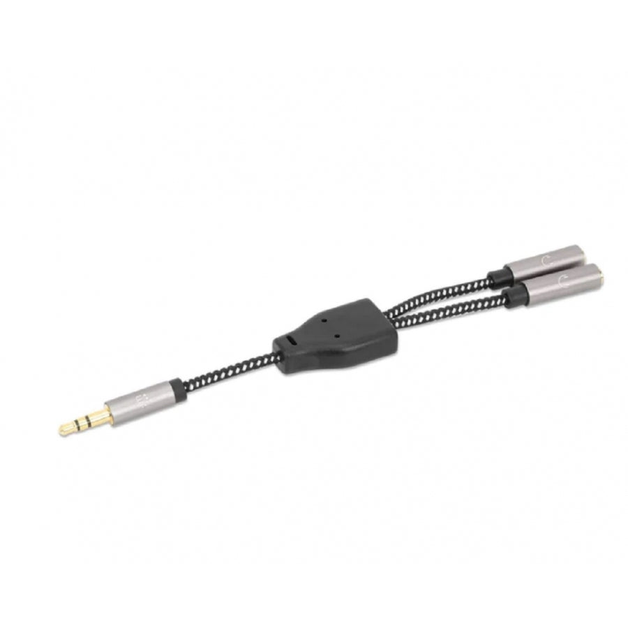 Adaptador de Audio Manhattan 356114 - Divisor 3.5mm para 2 Auriculares