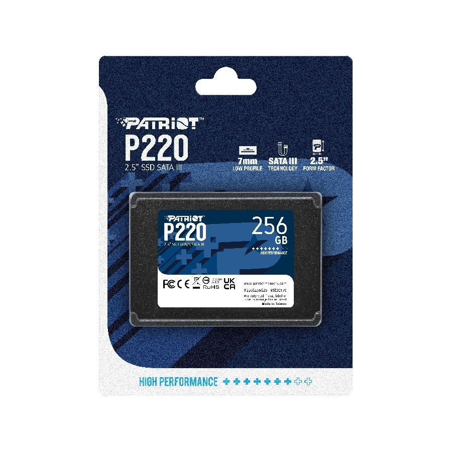 SSD Patriot P220 256GB 2.5" SATA - Lectura 550MB/s, 7mm