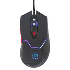 Mouse Óptico Gaming Manhattan 176071 - 6 Botones, 2400 DPI, Iluminado USB