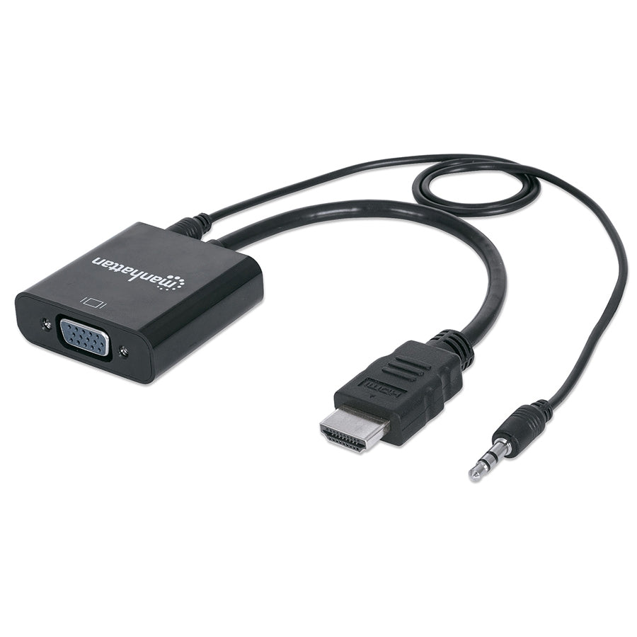 Convertidor Manhattan 151559 HDMI a VGA - Con audio estéreo 3.5mm