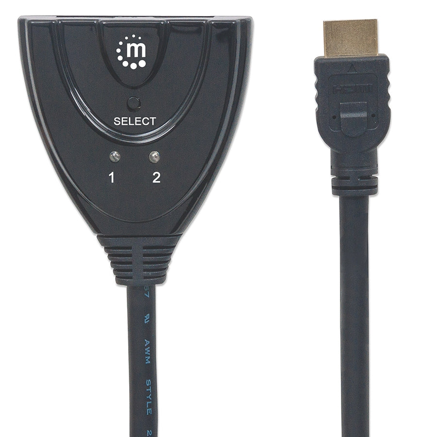 Switch HDMI Manhattan 207416 - 2 Entradas 1 Salida, Full HD 1080p