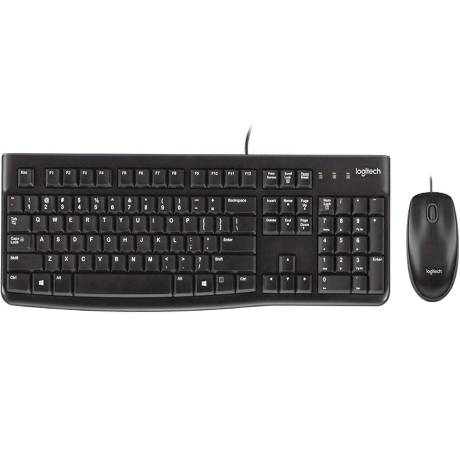 Teclado y Mouse Logitech MK120 Alambrico USB - Español, Resistente a Salpicaduras