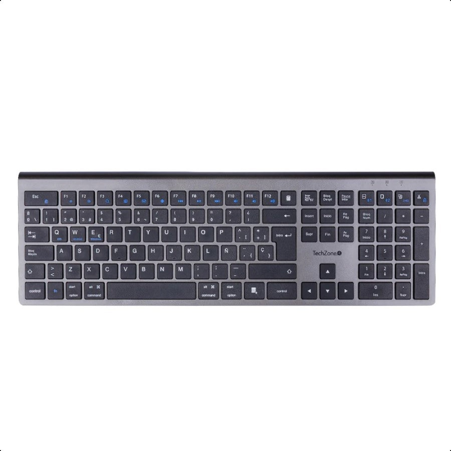 Teclado Tech Zone TZACTCB01 Inalámbrico - Bluetooth 5.2, Recargable USB Tipo C