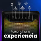 Bocina Vorago KSP-205 Karaoke Bluetooth 10W - TWS, RGB, Recargable