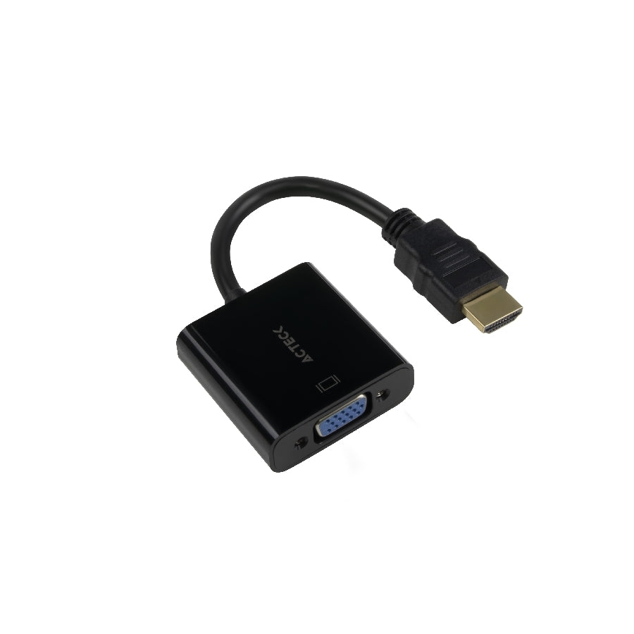 Adaptador ACTECK Shift Plus HDMI a VGA 20cm 4K Plateado Dorado