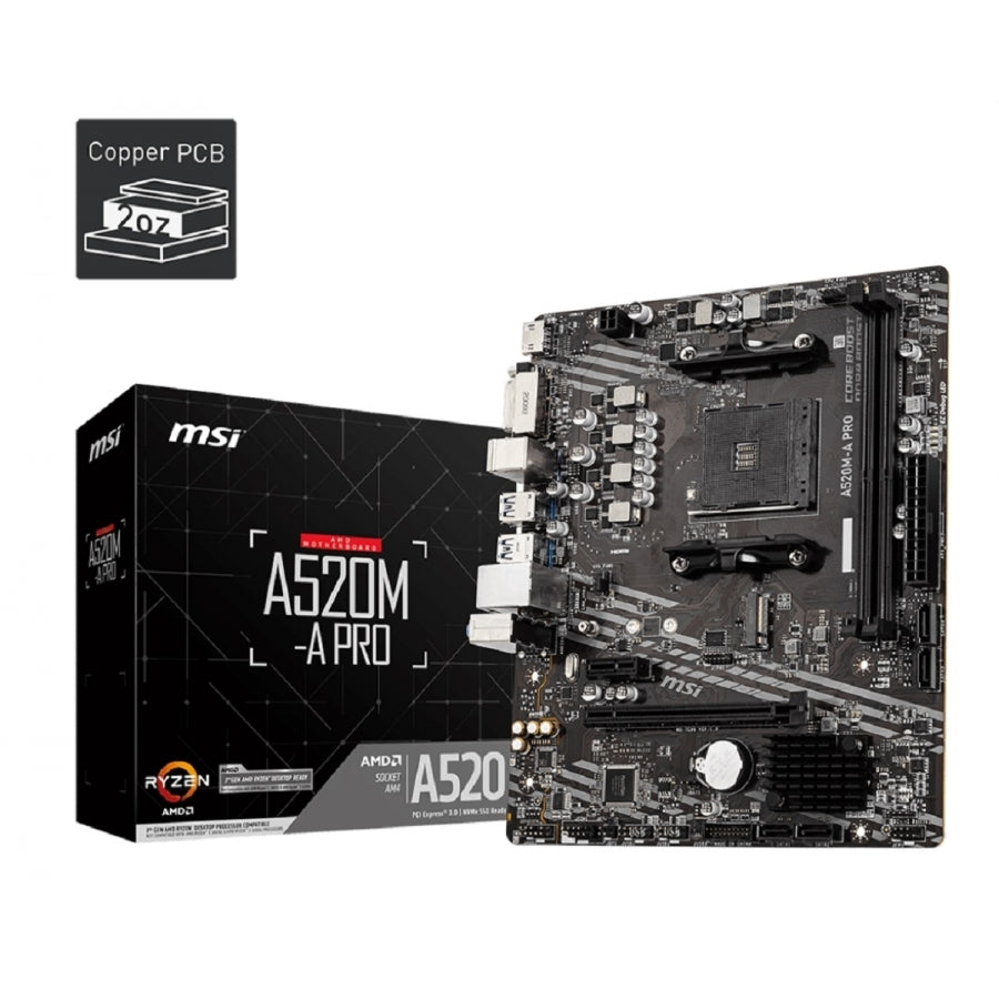 Tarjeta Madre MSI A520M-A PRO Socket AM4 - DDR4 3200MHz, Micro ATX