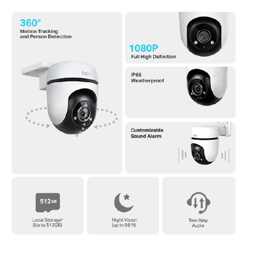 Cámara IP TP-Link Tapo C500 WiFi Exterior 1080P - Visión 360° y Visión Nocturna 30M