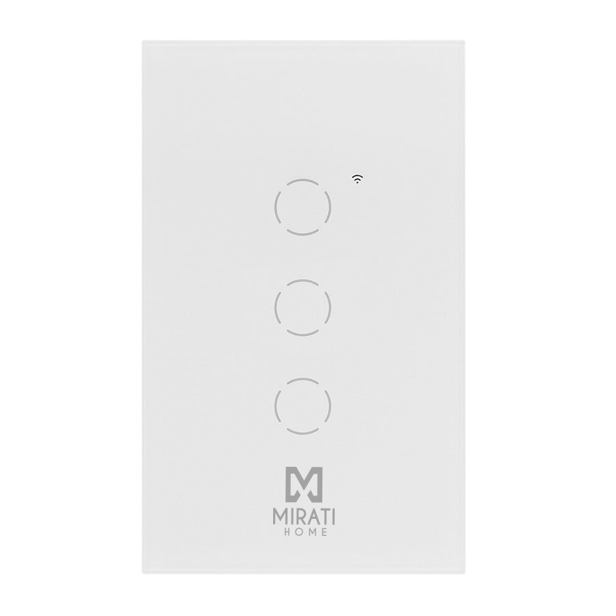Apagador Inteligente Mirati M3SI2 3 Touch WiFi - Compatible Alexa y Google