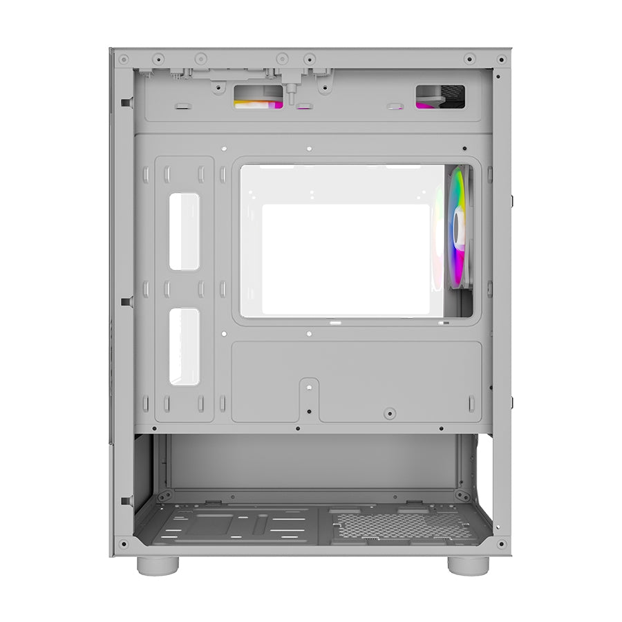 Gabinete Ocelot Gaming Glass EW7 Mini Tower - Cristal Templado, 3 Ventiladores, Blanco