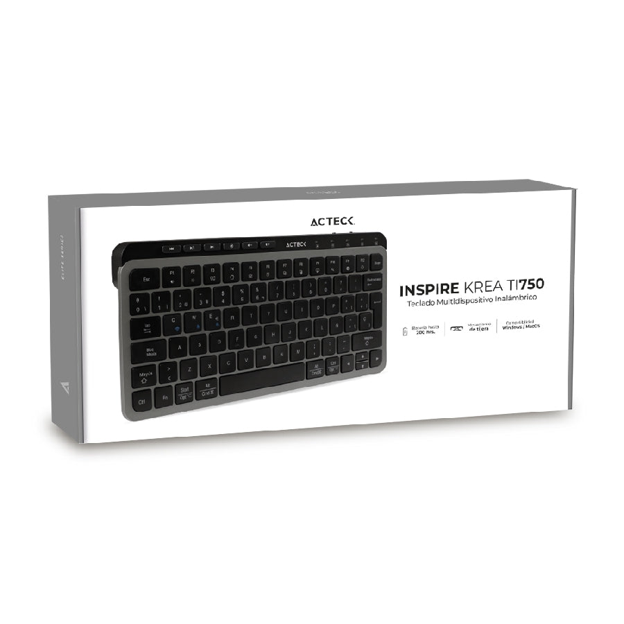 Teclado Acteck Inspire Krea TI750 Inalámbrico Multidispositivo - Bluetooth y USB