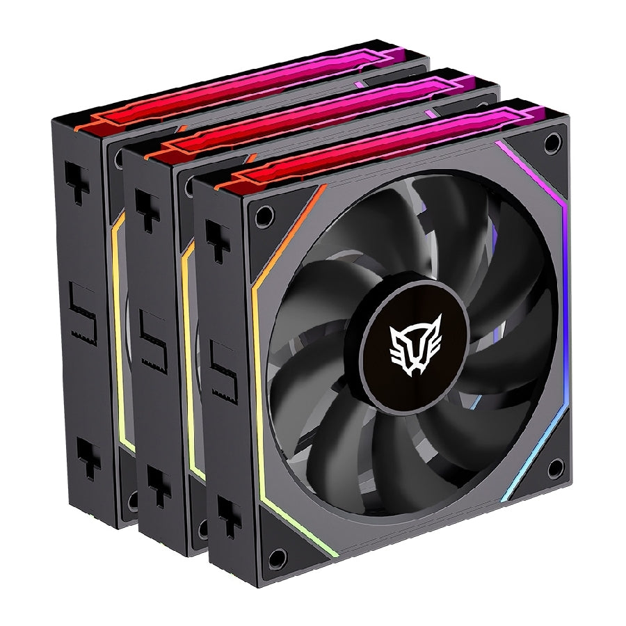 Kit 3 Ventiladores Balam Rush Eolox Link EXL95 120mm RGB - 1800 RPM, Silencioso