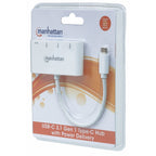 Hub USB Manhattan 163552 - 3 Puertos Type-A + 1 Type-C, 5Gbps, Carga Rápida