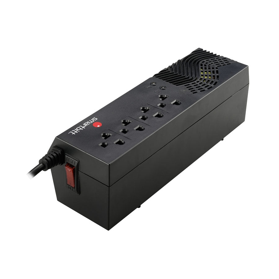 Regulador SMARTBITT SBAVR1200S 1200 VA - 4 Tomas, Protección de Picos, Negro