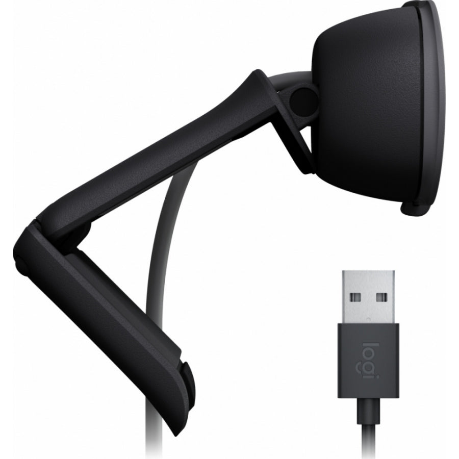 Webcam Logitech Brio 100 1080p Full HD - Micrófono USB, RightLight 2, Grafito