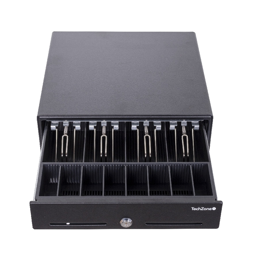 Cajón de Dinero Tech Zone TZBE4B8M90 - 4 Billetes, 8 Monedas, Negro Imagen secundaria del producto