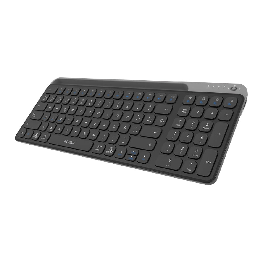 Teclado Acteck Inspire Trek TI747 Inalámbrico Multidispositivo - Bluetooth 5.1 y Dongle USB