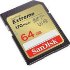 Memoria SanDisk SDXC 64GB Extreme 170MB/s - 4K UHD Clase 10 U3 V30