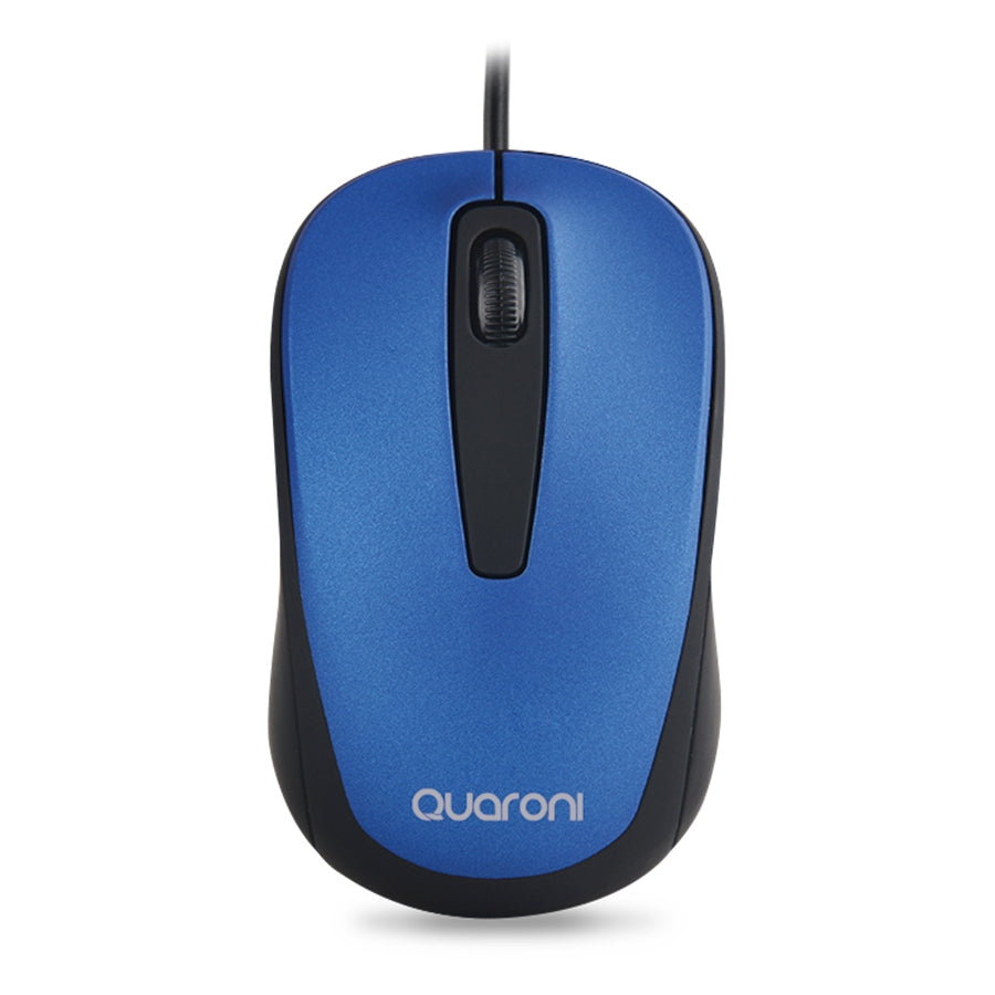 Mouse óptico Quaroni MAQ02A 1200 DPI - Alámbrico, Plug & Play, Azul Imagen principal del producto