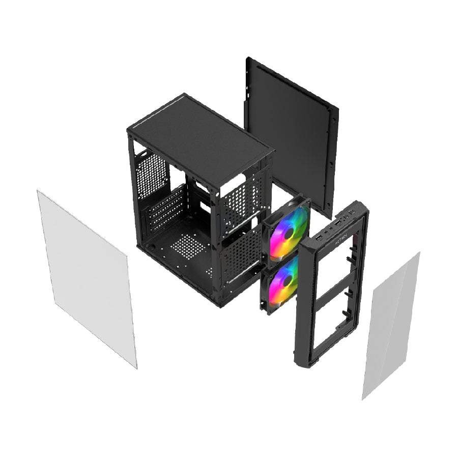 Gabinete Acteck Doom Ultra Crystal GI750C Mini Torre - Cristal Templado, Fuente 500W