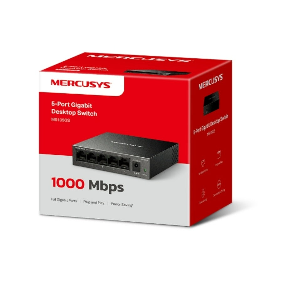 Switch TP Link Mercusys MS105GS 5 Puertos Gigabit - Carcasa Metal