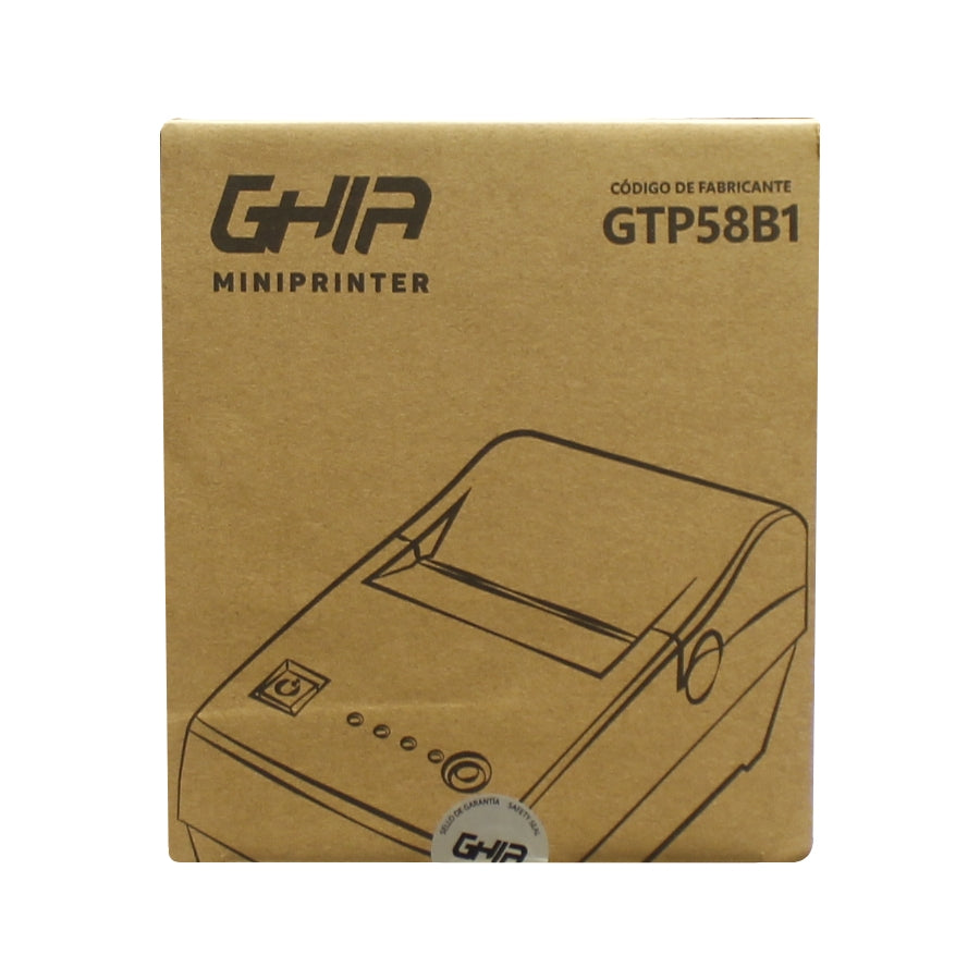 Miniimpresora Térmica GHIA GTP58B1 58mm - USB, RJ-11, 80mm/s Imagen principal del producto