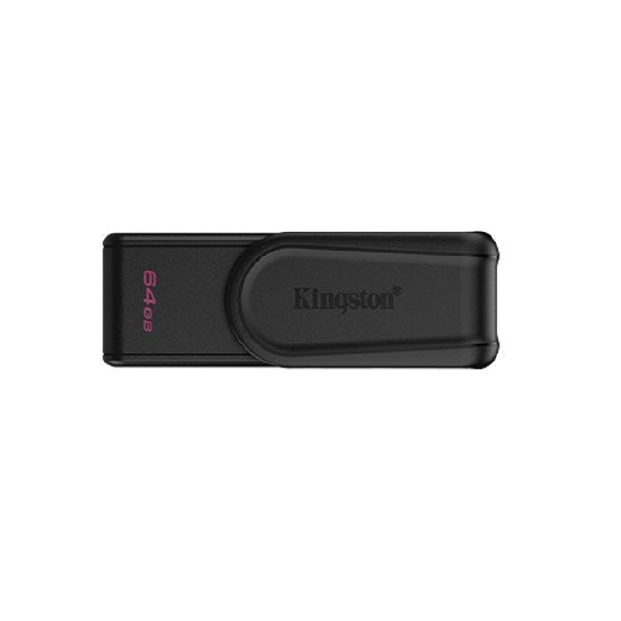 Memoria USB Kingston DataTraveler Exodia S 64GB - USB 3.2, Tapa Giratoria, Negro