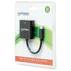 Cable Convertidor Manhattan USB-C a VGA - 8cm, Blindado, Resolución hasta 1920x1200