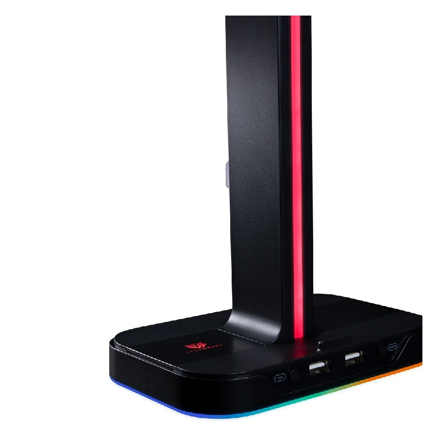 Base Gamer Balam Rush Atlas HR760 - Soporte Headset RGB USB Negro Imagen secundaria del producto