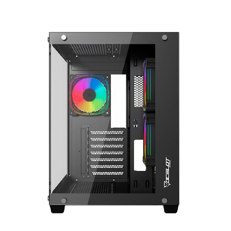 Gabinete Ocelot Gaming A-Cube 1 Mid Tower - Cristal Templado, 3 Ventiladores