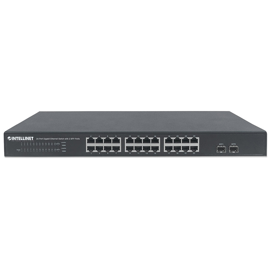 Switch Intellinet 561044 Gigabit Ethernet 24 Puertos + 2 SFP - Rack 19"