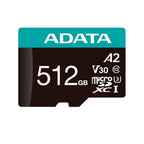 Memoria ADATA Micro SDXC 512GB UHS-I Clase 10 V30 A2 con Adaptador