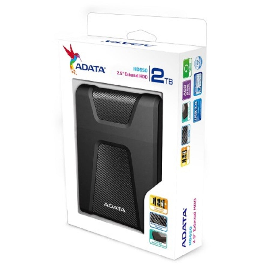 Disco Duro Externo ADATA HD650 2TB - USB 3.2, Portátil y Resistente