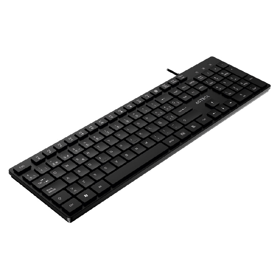 Teclado Acteck Vantage Aero TA545 Alambrico USB - 105 Teclas Multimedia Español